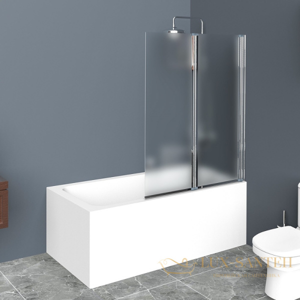 шторка на ванну belbagno uno uno-v-2-100/150-p-cr-r профиль хром, стекло рифленое