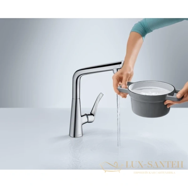 смеситель для кухни hansgrohe metris select сталь 14883800