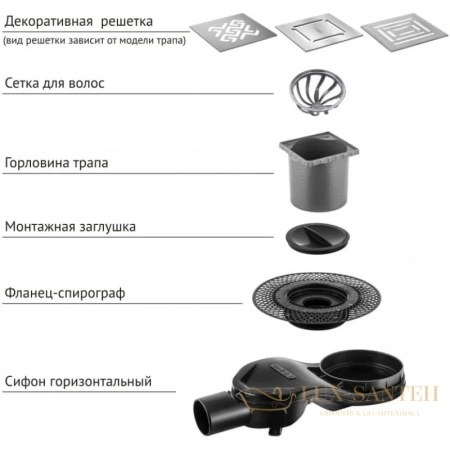 душевой трап berges platz antik 092161 148x148/50 мм, золото