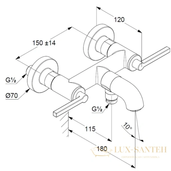 смеситель kludi nova fonte puristic 205400515 для ванны, хром