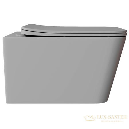 унитаз подвесной aqueduto macio, mac0110, 520*370 безободковый, сиденье с микролифтом, серый матовый