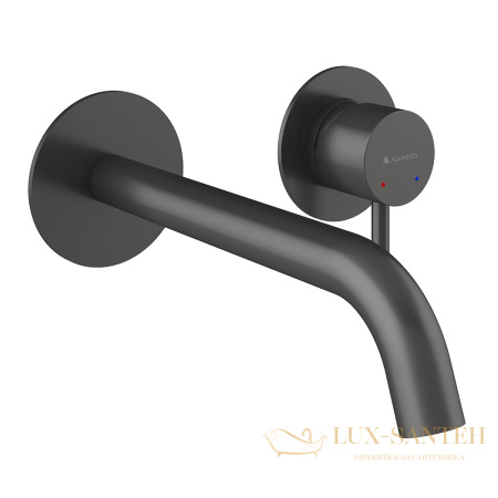 смеситель для раковины встраиваемый aqueduto cano can0445, со встроенной частью, оружейная сталь