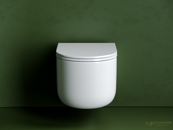 унитаз подвесной ceramica nova ulma, cn4006t, смыв торнадо, безободковый, с сиденьем микролифт, белый