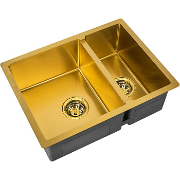 кухонная мойка zorg pvd bronze szr-58-2-44 bronze 58 см, бронза