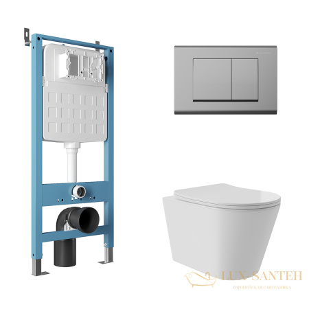 комплект aqueduto aqds142t, инсталляция tecnica novo, панель смыва quadrado, хром, унитаз cone plus, сиденье микролифт, белый