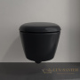 унитаз подвесной villeroy&boch antao 4674t0r7 pure black ceramicplus, безободковый, торнадо, черный матовый