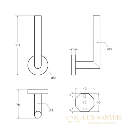 держатель запасного рулона туалетной бумаги cezares relax-phv-in, нержавеющая сталь