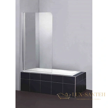 шторка для ванны belbagno sela-v-1 sela-v-1-80/140-p-cr-l 80 см, стекло рифленое