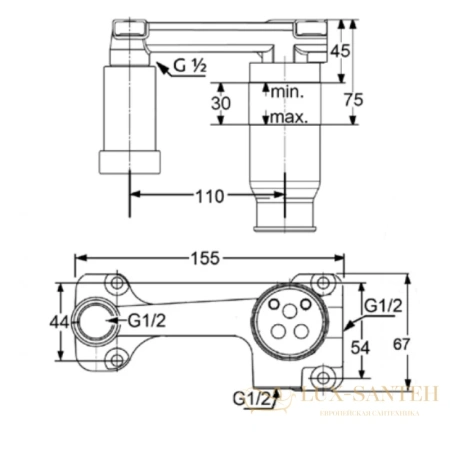 встраиваемый комплект kludi ambienta 38242 для смесителя для раковины 