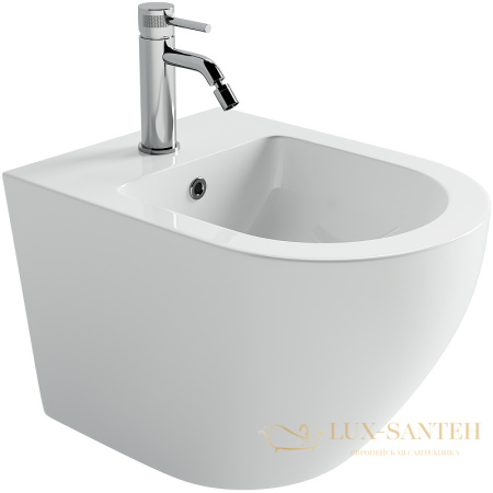 биде подвесное ceramica nova uno, cn11002, с отверстием под смеситель, белый