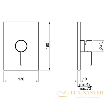 смеситель для душа встраиваемый almar 316 collection e186581.316, нержавеющая сталь брашированная