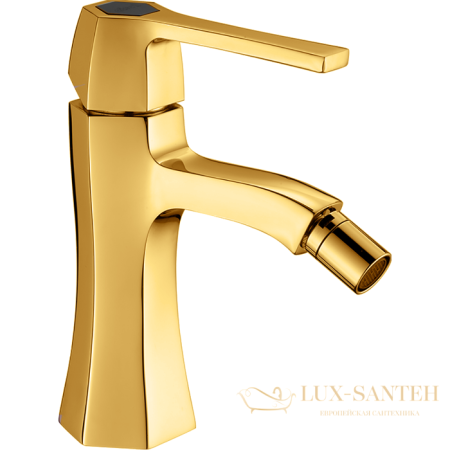 смеситель для биде cisal cherie, ch0005647c, на 1 отверстие, без донного клапана, золото/черный