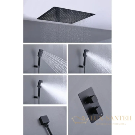 душевой комплект timo petruma sx-5029/03sm 500 мм, черный