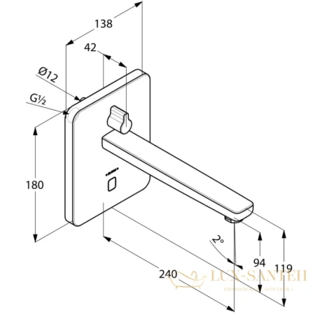 смеситель для раковины kludi zenta 3840005 электроннный, хром