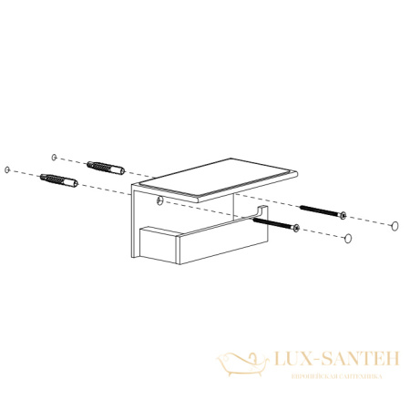 держатель для туалетной бумаги с полкой для телефона decor walther contract tph4, 0654160, черный матовый