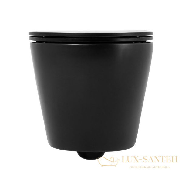 унитаз подвесной безободковый charus estella rimless ewc700-121b, с быстросъемной крышкой с сиденьем, микролифт, черный матовый