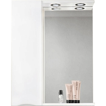 зеркальный шкаф belbagno marino marino-spc-600/750-1a-bl-p-l 60 см с подсветкой, bianco lucido