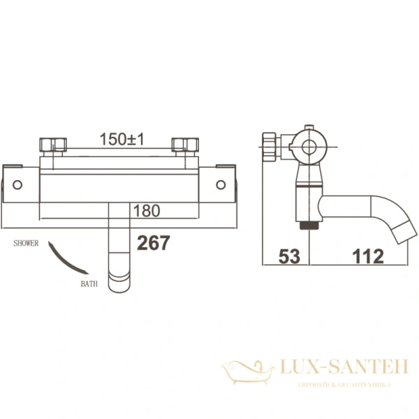 термостат d&k bayern.potsdam da2153201 для ванны, хром