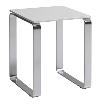 квадратный стул gedy 6073(02), хром - белый пластик