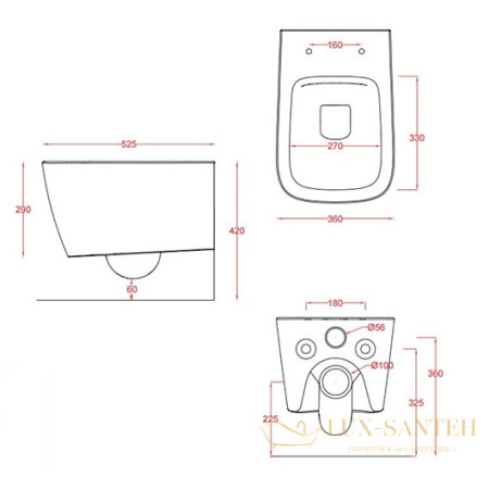 чаша подвесного унитаза artceram a16 rimless asv003 17 00 безободковая, черный матовый