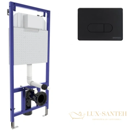 инсталляция berges drop 040235 для подвесного унитаза 1150 мм berges novum d5, soft touch чёрная