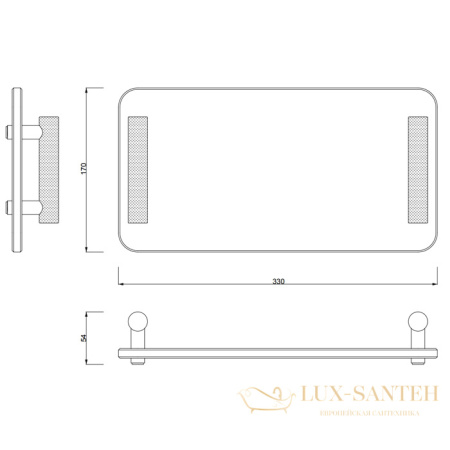лоток стеклянный decor walther club tab 0856105, хром/черное стекло