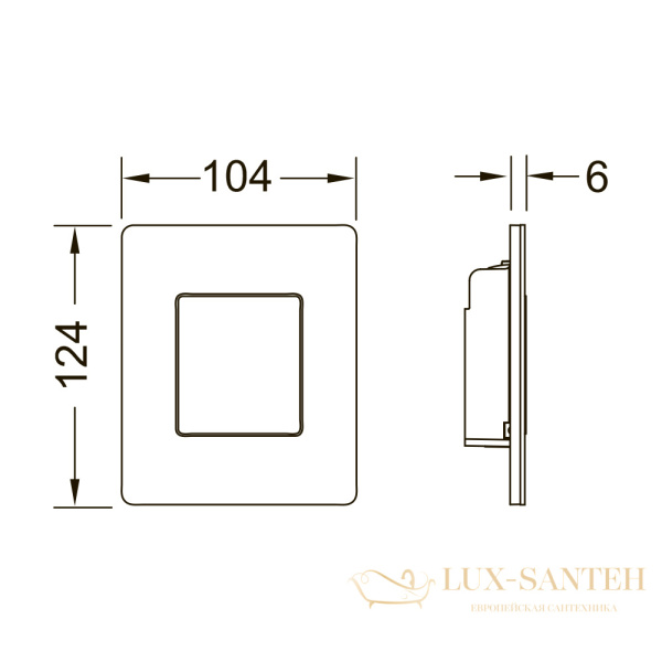 металлическая панель смыва для писсуара tecesolid, белая глянцевая, 9242432