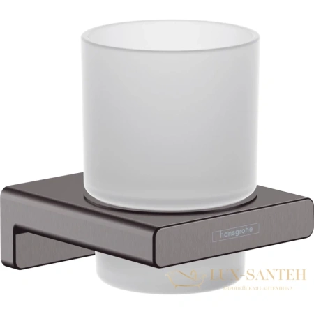 стакан для зубных щеток шлифованный hansgrohe addstoris 41749340, шлифованный черный хром