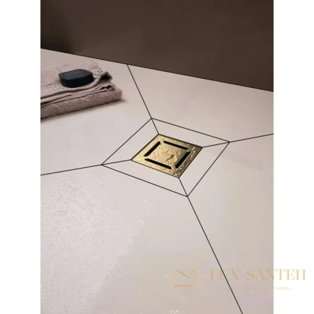 душевой трап berges zentrum norma 092363 148x148/50 мм, золото