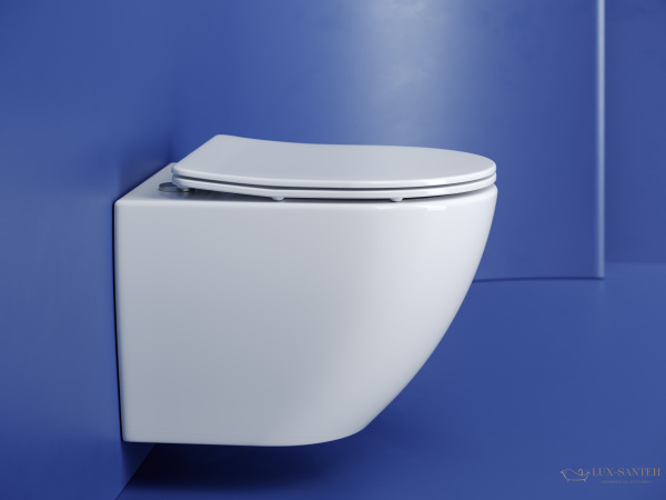 унитаз подвесной ceramica nova metropol cn4002t, смыв торнадо, безободковый, с сиденьем микролифт, белый