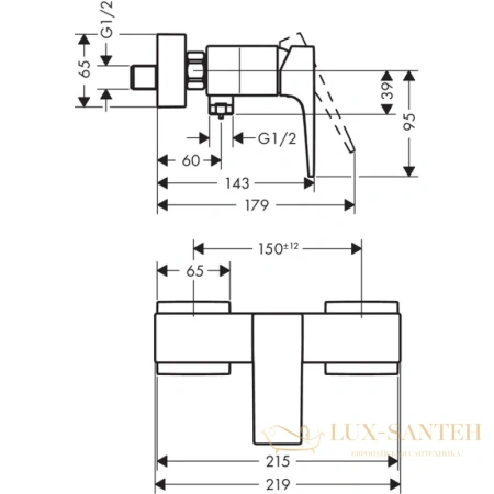 смеситель hansgrohe metropol 32560000 для душа