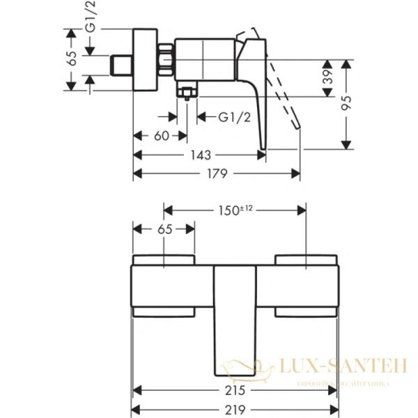смеситель hansgrohe metropol 32560000 для душа