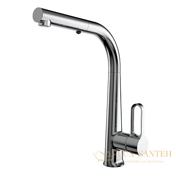 смеситель для кухни skinny fima carlo frattini kitchen, f7026cr, с выдвижным поворотным изливом, хром