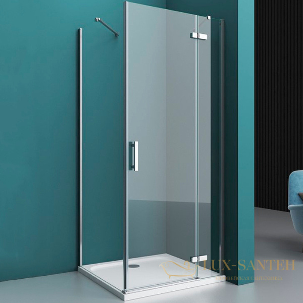 душевой уголок belbagno kraft kraft-a-12-100-c-cr-r 100х100 см профиль хром, стекло прозрачное