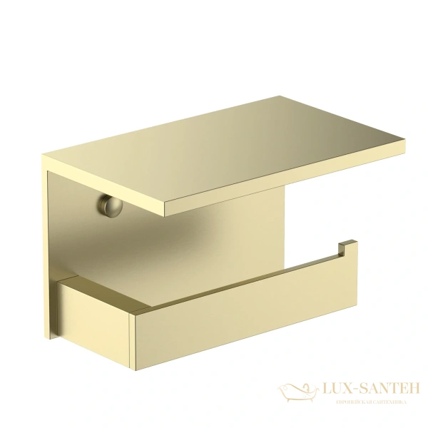 бумагодержатель с полкой для телефона timo petruma 15243/17, золото матовое