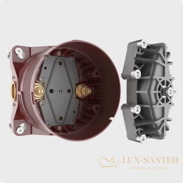 термостат встраиваемый для душа aquame aqm8801mb, на 2 потребителя, черный матовый