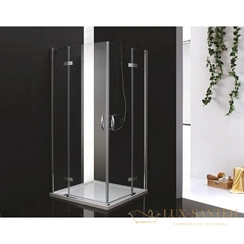 душевой уголок cezares bergamo-a-2 bergamo-w-a-2-90-p-cr 90x90 см, стекло рифленое