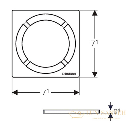 решетка geberit 154.311.00.1 8х8 см, круг