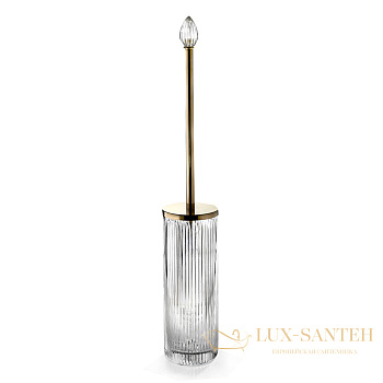 ершик для унитаза напольный 3sc elegance el17acrlx, прозрачный хрусталь/латунь сатинированная