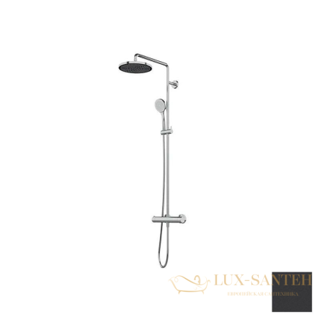 душевая система для душа almar velvet rain e405002.mb, с термостатом, черный матовый