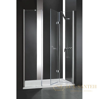 душевая дверь cezares elena-bs-13 elena-w-bs-13-60+40/40-p-cr-r складная 140 см, стекло текстурное
