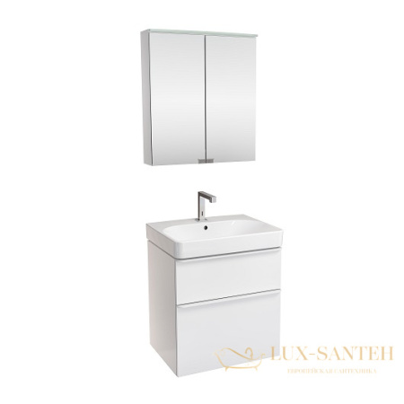 комплект мебели для ванной geberit smyle square 529.352.00.6 60 см, белый глянец