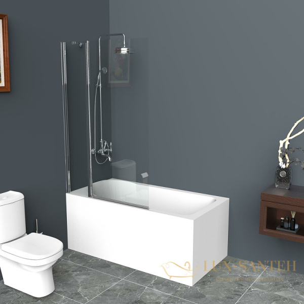 шторка на ванну belbagno uno uno-v-11-80/150-c-cr профиль хром, стекло прозрачное