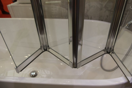 шторка на ванну cezares pratico pratico-v-5-120/140-c-cr 120 см профиль хром, стекло прозрачное