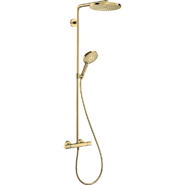 душевая система hansgrohe raindance select s showerpipe 240 1jet 27633990 полированное золото