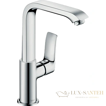 смеситель для раковины hansgrohe metris 31187000 с поворотным изливом и сливным клапаном push-open