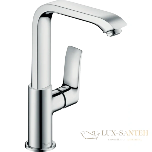 смеситель для раковины hansgrohe metris 31187000 с поворотным изливом и сливным клапаном push-open
