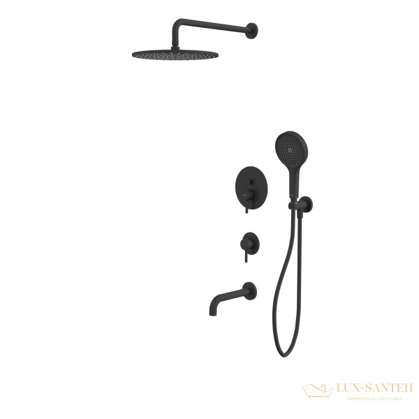 душевая система для ванны скрытого монтажа whitecross y, yset07topbl, черный матовый