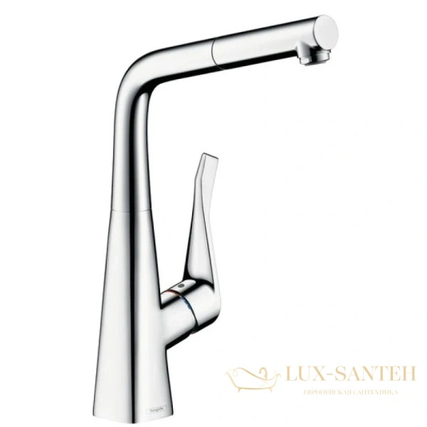смеситель для кухни с выдвижным душем hansgrohe metris 14821000