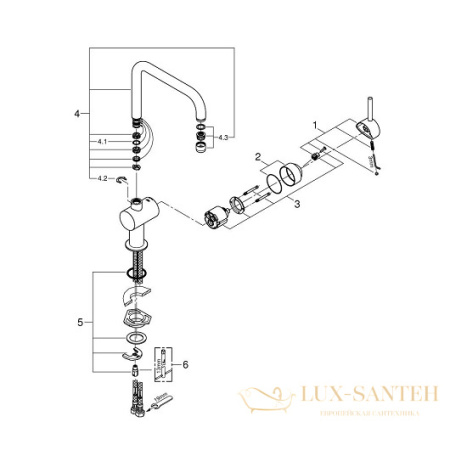 смеситель grohe minta 32488000 для мойки, хром